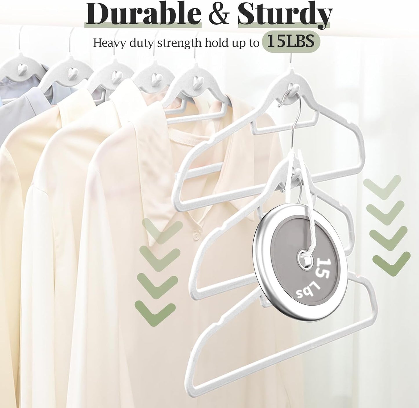 Velvet Felt Stackable Hangers 50 Pack, Non Slip, with 360°Swivel Hook, Ultra Thin and Space Saving for Suits, Shirts, Coats, 15Lbs Capacity Heavy Duty, White