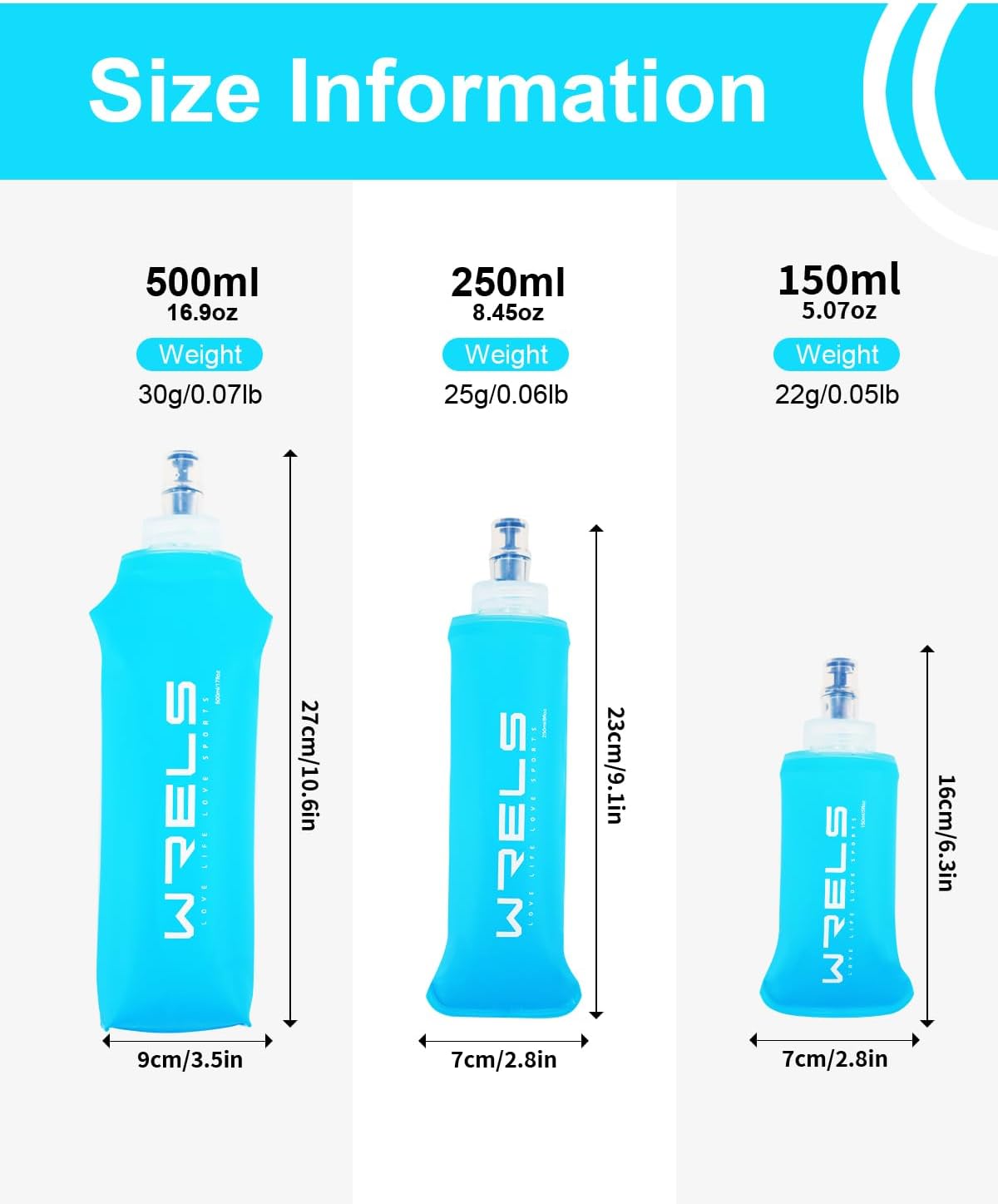 Folding Soft Flask Portable Collapsible Running Lightweight Water Bottle for Outdoor Sports,Travel with Mouthpeice Cover
