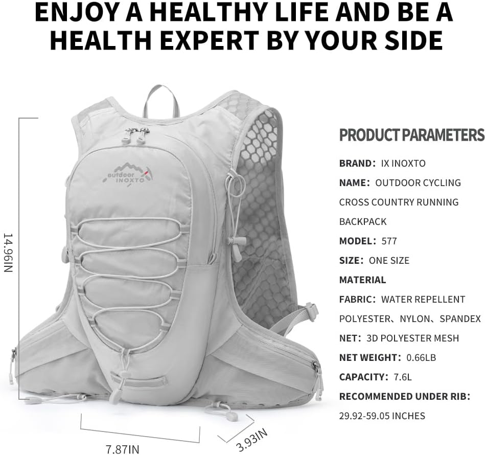 Running Hydration Vest for Men Women Water Backpack for Running 3L Running Hydration Pack for Trail Running Marathon Race Hiking