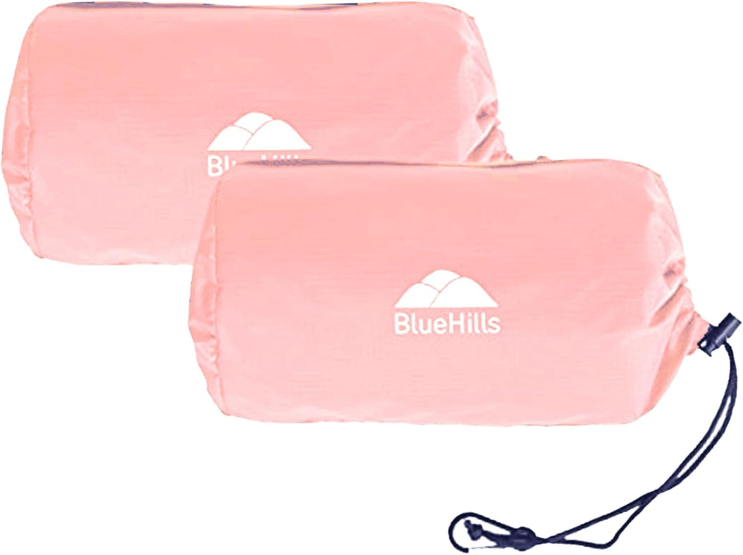 BlueHills Ultra Compact Travel Blanket 2 Pack Large Soft Cozy Portable Blanket Sheet with Carry Case and for Flight Airplane Car Layover Camping Hotel C206-2PK-Pink