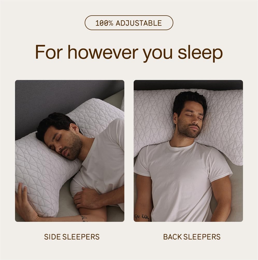 Coop Home Goods Original Crescent Adjustable Pillow, King Bed Pillows for Shoulder, Neck & Head Support, Crescent Foam Pillows - Medium Firm for Back & Side Sleeper, CertiPUR-US/GREENGUARD Gold