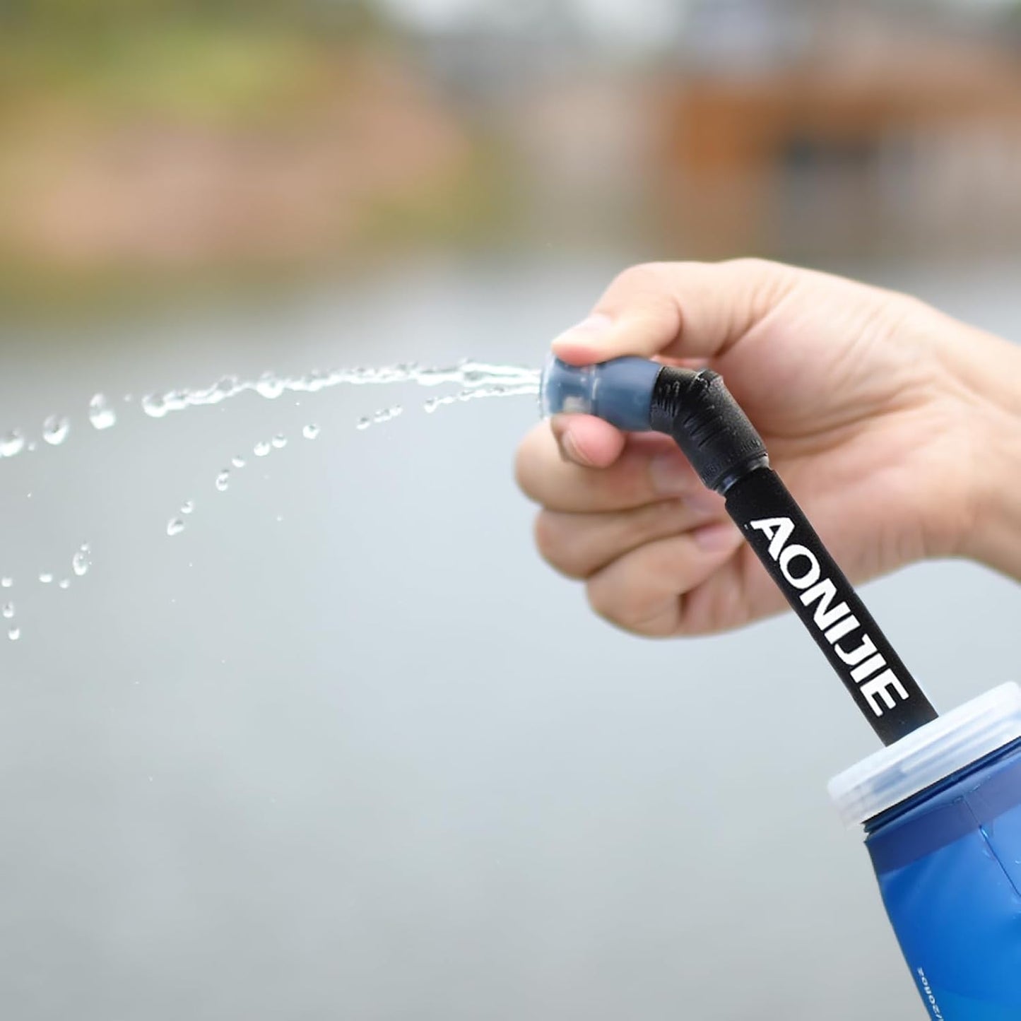 TRIWONDER TPU Soft Folding Water Bottles BPA-Free Collapsible Flask for Hydration Pack - Ideal for Running Hiking Cycling Climbing (Straw)