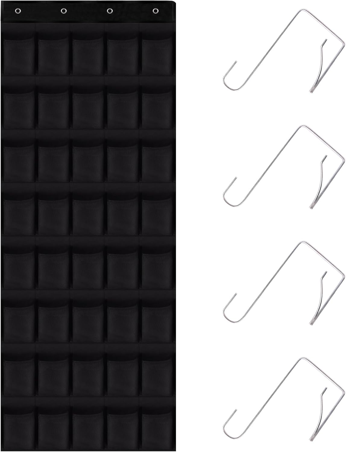 40 Mesh Pocket Over the Door Shoe Organizer,Hanging Shoe Rack for Closet Storage Holder for Dorm Room College Classroom Storag(Black)