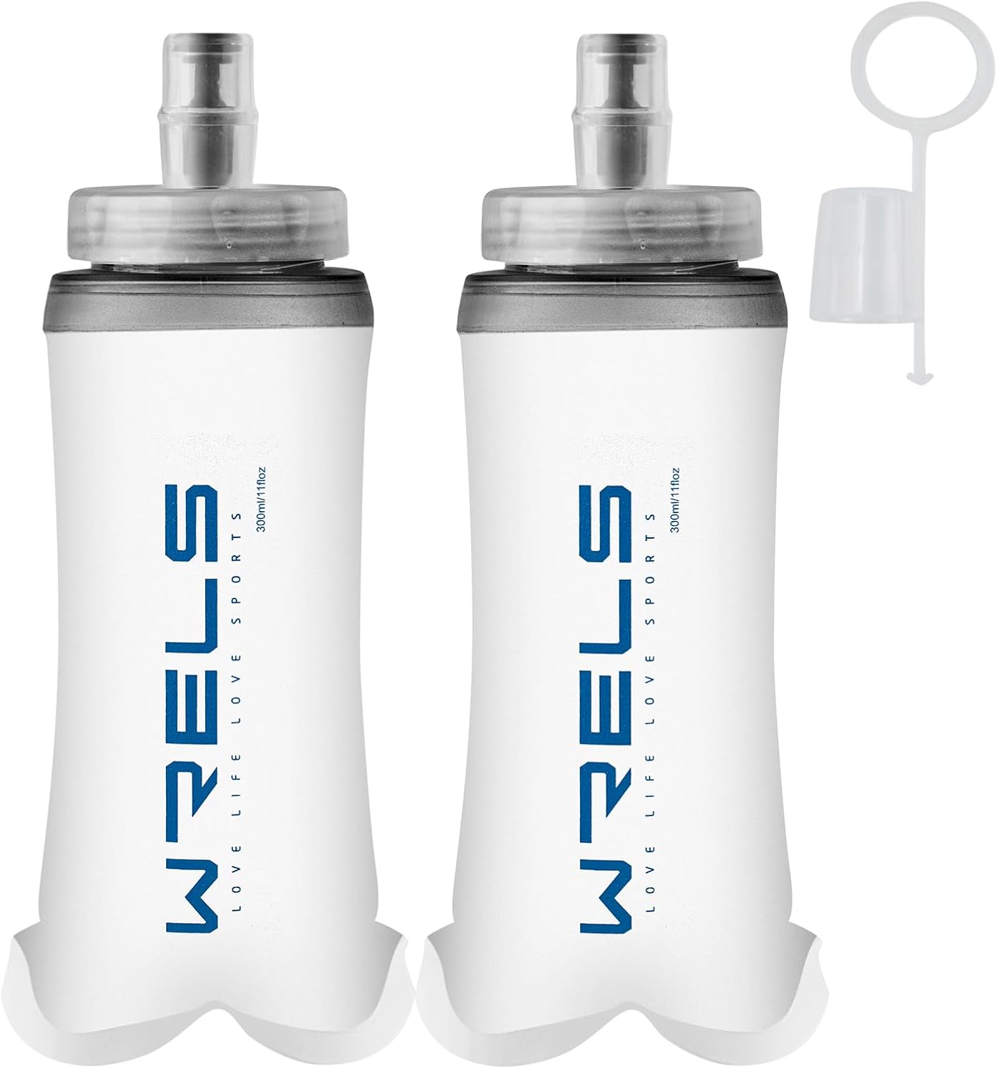 Soft Flasks Soft Running Water Flask Collapsible Soft Water Bottles Small BPA-Free for Sports Hiking Hydration Pack 500 ml/17oz，300 ml/10oz（2pack-300ml,blue）