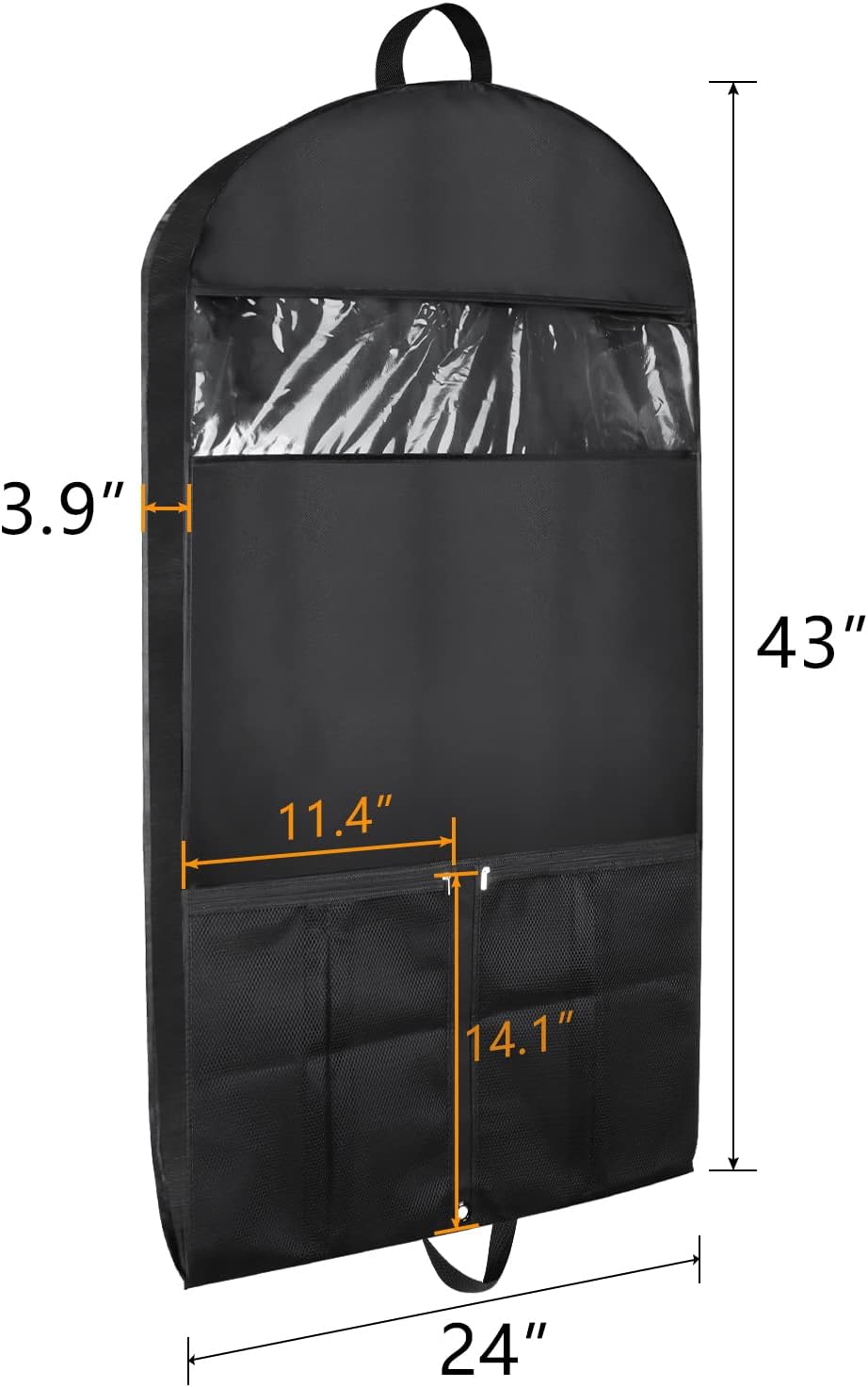 Zilink GarMen&Woment Bags for Hanging Clothes 43/'' Suit Bags for Men&Women Travel with 2 Large Mesh Pockets and Clear Window, for Suit, Coat, Dress, Set of 2