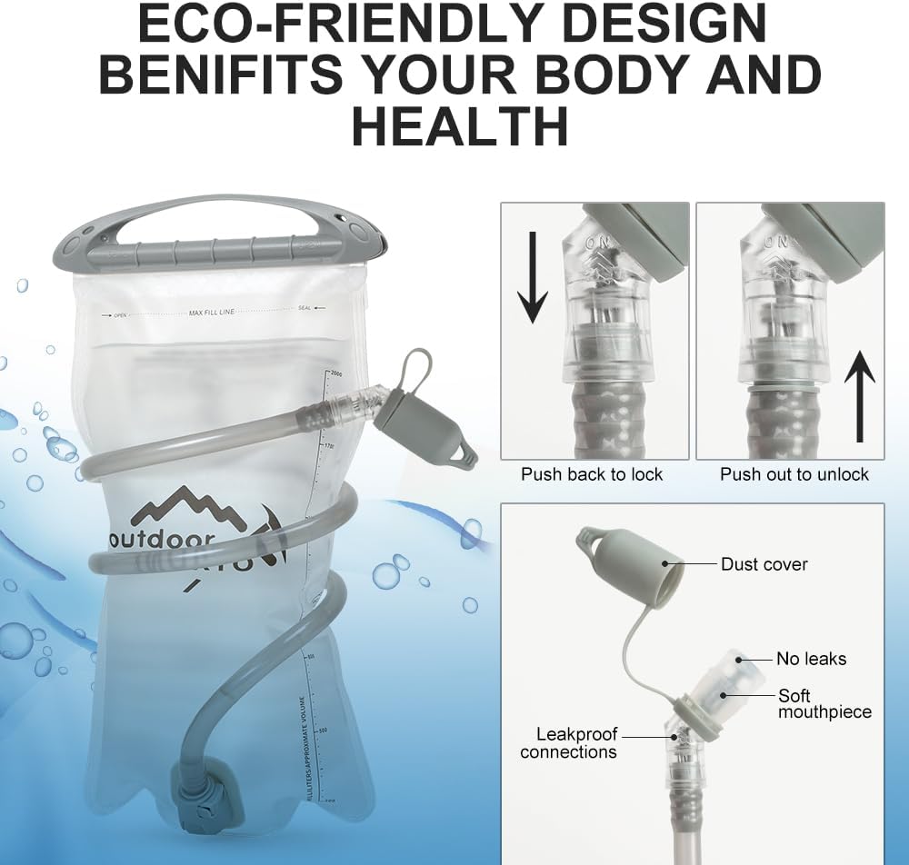 INOXTO Hydration Pack Backpack ，Water Backpack with 2L Leakproof Water Bladder, Running Hydration Vest for Man, Daypack for Cycling Motocross Climbing Trail Running