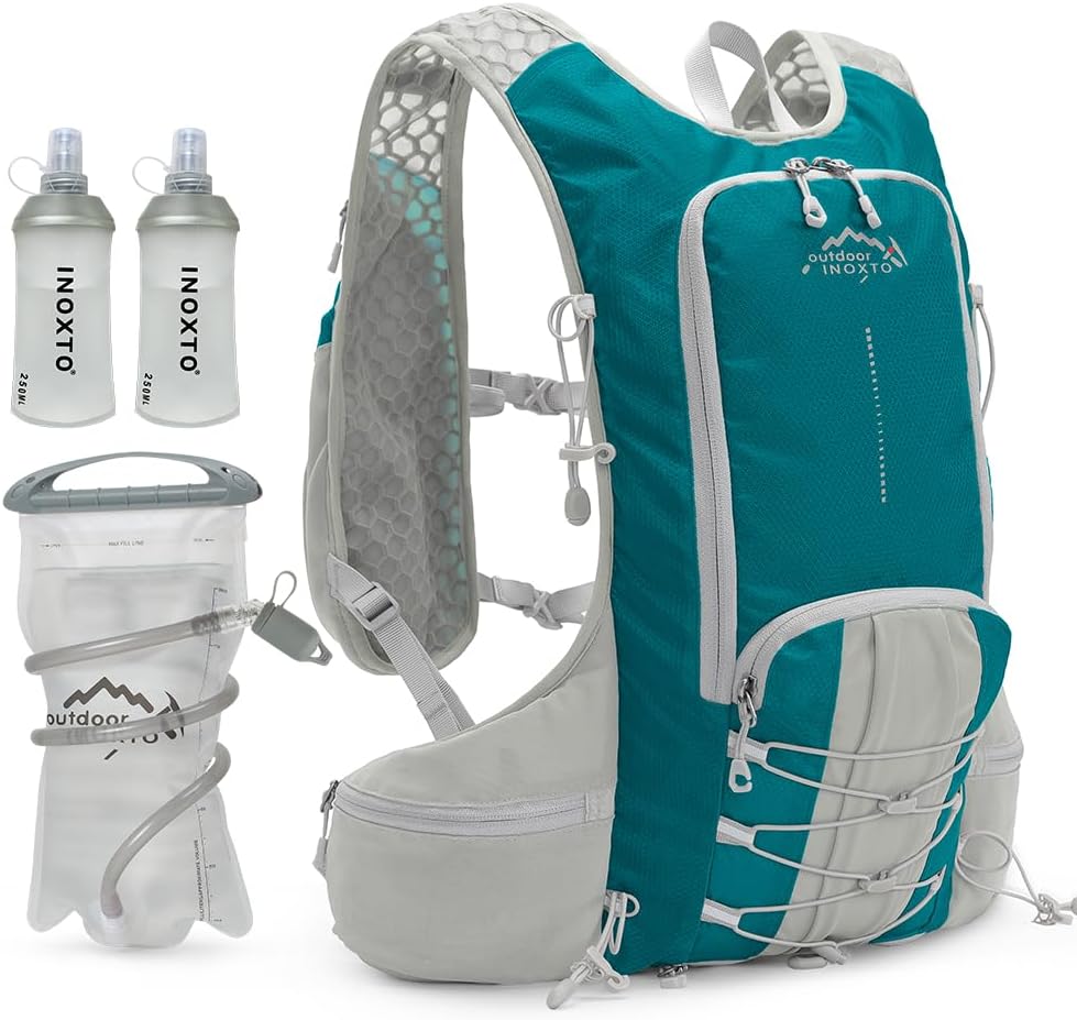 INOXTO Hydration Pack Backpack ，Water Backpack with 2L Leakproof Water Bladder, Running Hydration Vest for Man, Daypack for Cycling Motocross Climbing Trail Running