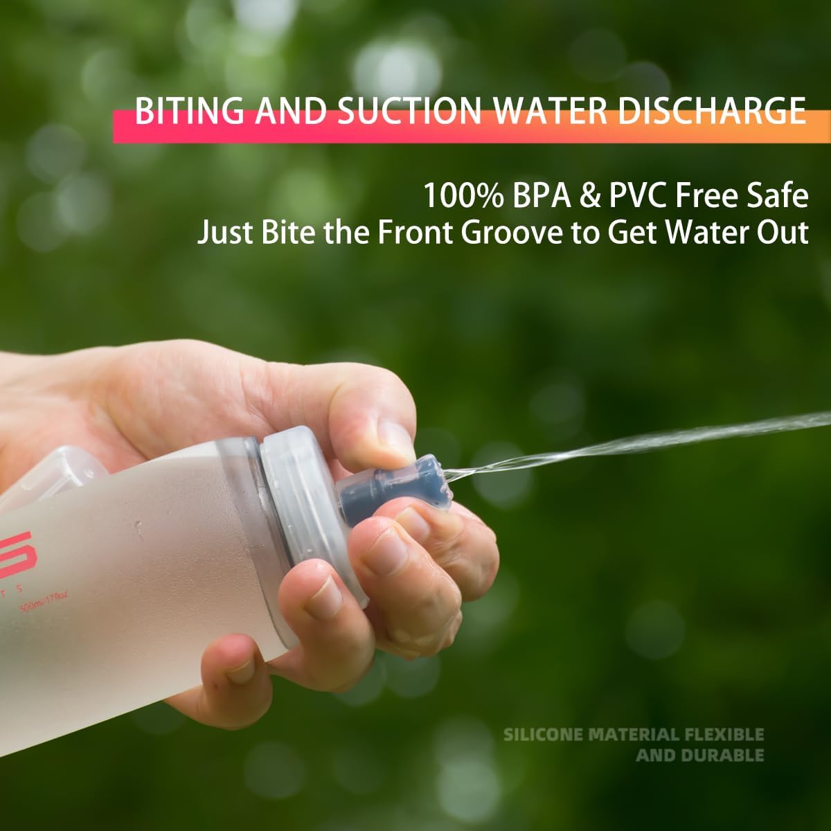 Soft Flasks Soft Running Water Flask Collapsible Soft Water Bottles Small BPA-Free for Sports Hiking Hydration Pack 500 ml/17oz，300 ml/10oz（2pack-500ml,red）