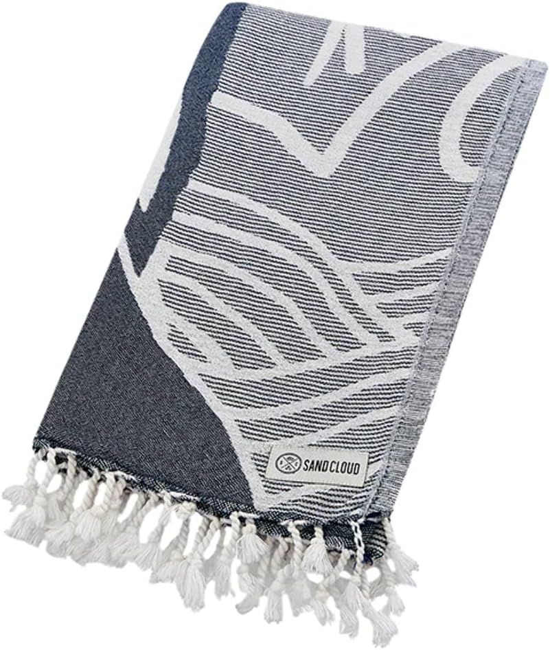 Sand Cloud Turkish Beach Towel - Sand Free - 100% Organic Turkish Cotton Yarn - Quick Dry Towel for Beach, Picnic, Blanket or Bath Towel - As Seen on Shark Tank - Marine Life (Mystical Whale)