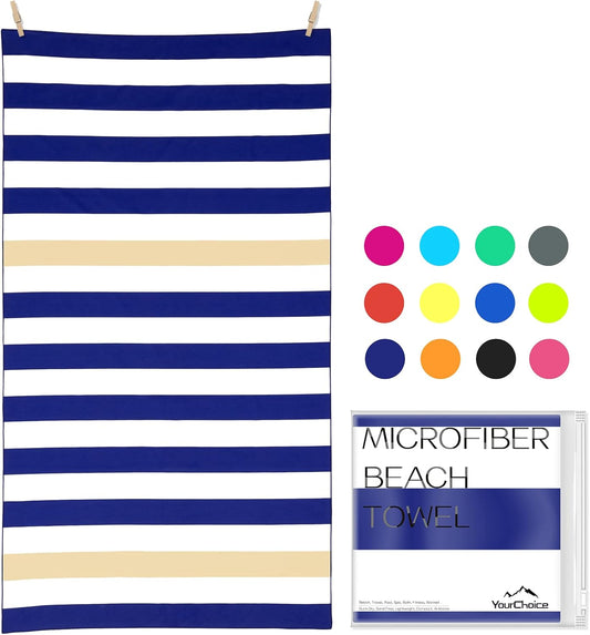 Your Choice Microfiber Quick Dry Sand-Free Beach Towel for Adults & Kids (67x35 Inch, 60x30 Inch) - Oversized, Compact, Lightweight, Absorben