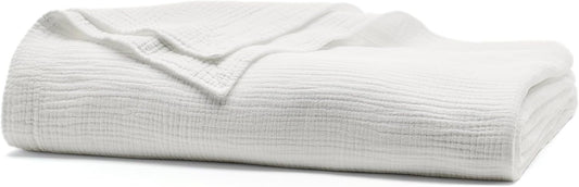 BOLL & BRANCH Dream Bed Blanket - Twin/Twin XL, White - Luxury 100% Organic Cotton - Soft, Lightweight and Breathable - Cloud-Like Touch