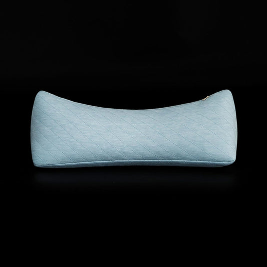 Buckwheat Neck Support Pillow Cervical Neck Cylinder Bolster Pillow Neck Pain Relief Breathable Comfortable for Back and Side Sleepers Round Pillows for Lunch Break Blue, 6x15 Inch