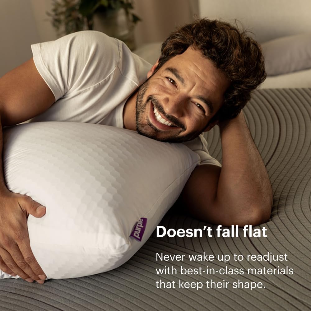 Purple Harmony Pillow - King Tall, Greatest Pillow Ever Invented, 360º Hex Grid & Talalay Latex Core - No Pressure Support, Stays Cool, Luxurious Comfort