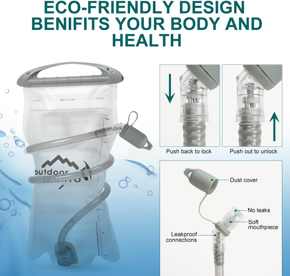 INOXTO Hydration Pack Backpack ，Water Backpack with 2L Leakproof Water Bladder, Running Hydration Vest for Man, Daypack for Cycling Motocross Climbing Trail Running