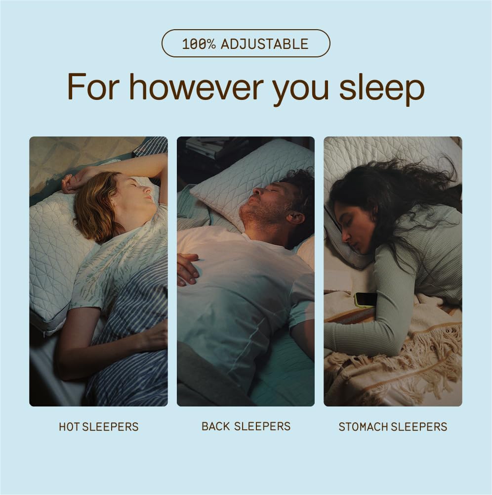 Coop Home Goods Eden Cool Adjustable Pillow, King Size - Adjustable Memory Foam with Gel Infusion - Soft Breathable Lulltra Fabric - Ideal for All Sleepers - Eco-Friendly CertiPUR-US Certified