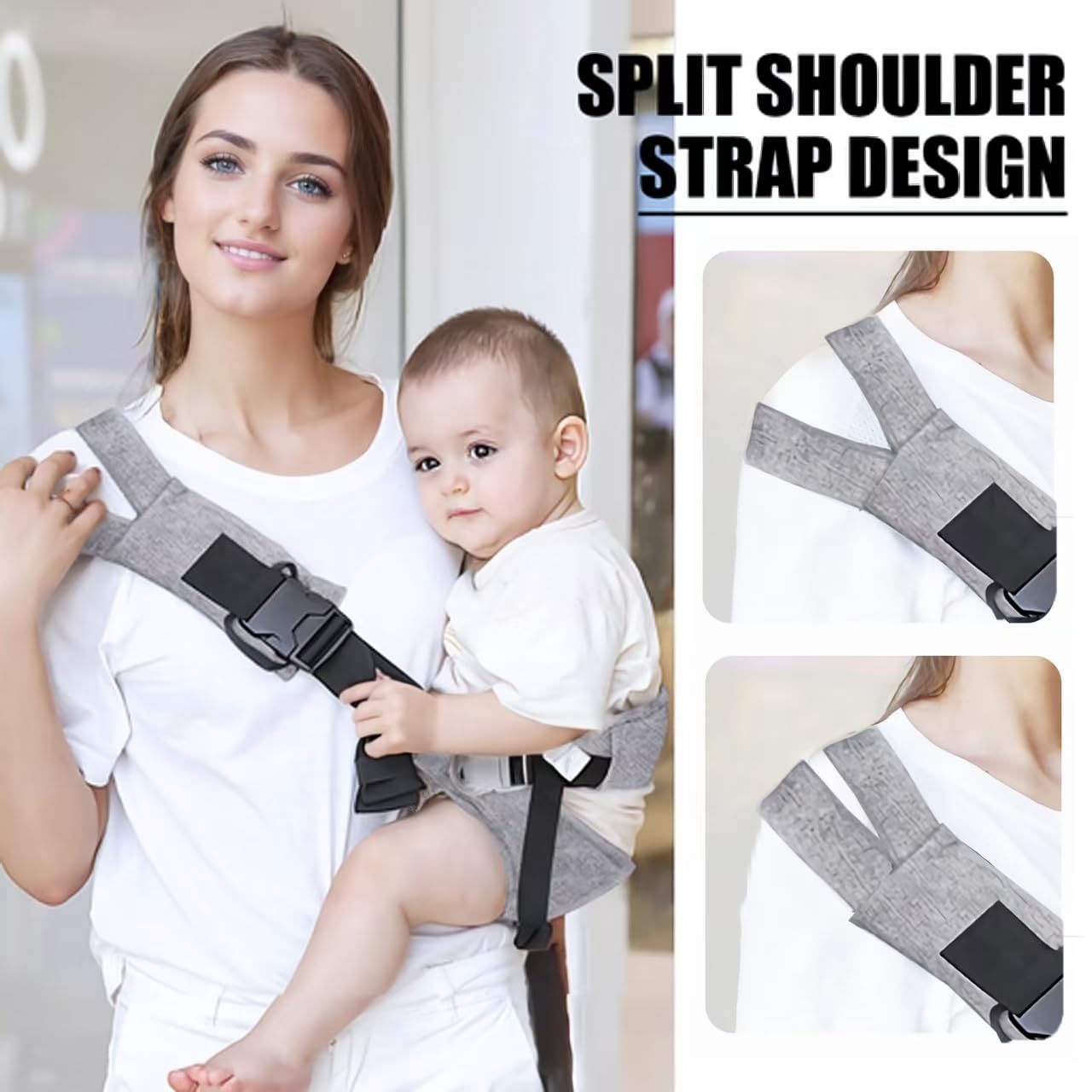 Easy to Wear Baby Sling Carrier - Compact Toddler Carrier with Adjustable Strap, Soft Padding, Non-Slip Hip Seat for Infants and Toddlers (7-44 LBS, 6-48 Months)
