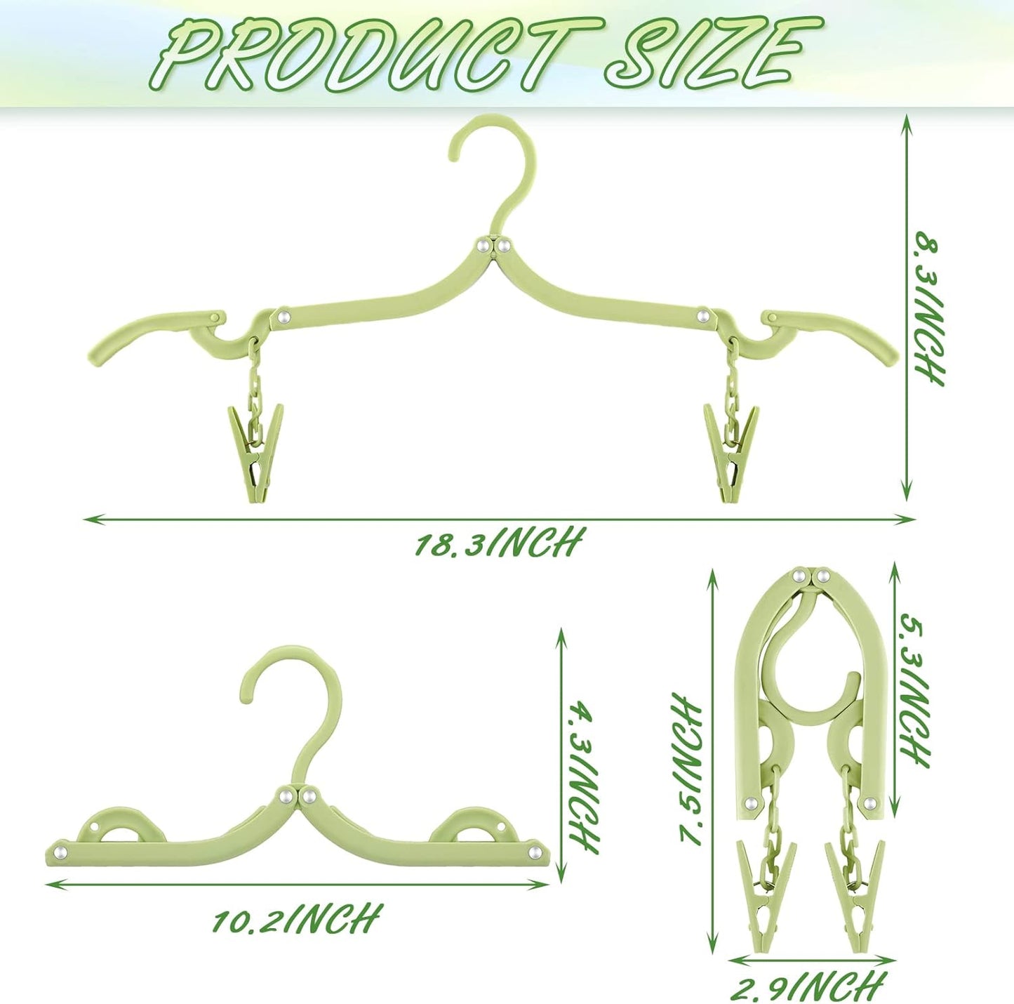 Maitys Folding Travel Hangers, 12 Pieces, Colorful, Plastic, Anti-Slip, Portable, Lightweight, Easy to Carry