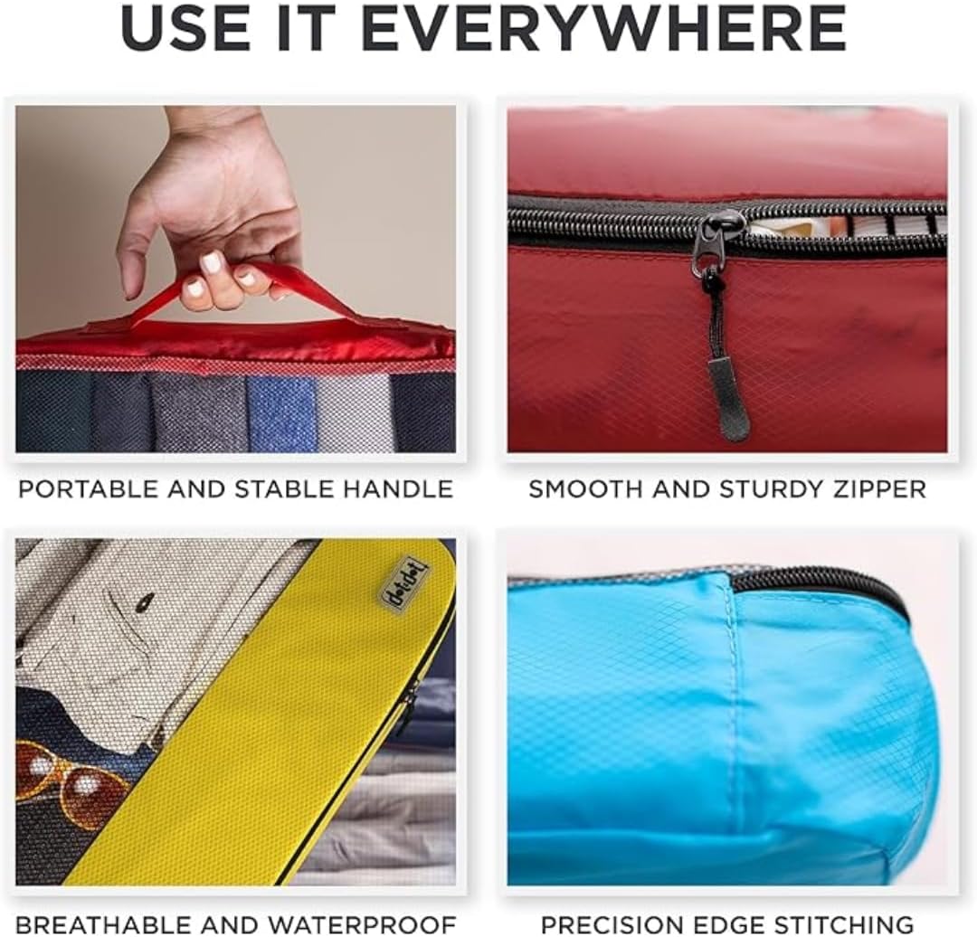 Large Packing Cubes for Suitcases - 5 Pcs set of Packing Cubes for Travel Carry on Suitcase Organizer Bags - Travel Cubes Organizer Bags for Luggage