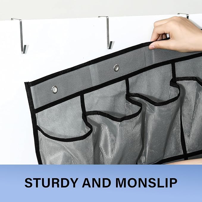 40 Mesh Pocket Over the Door Shoe Organizer,Hanging Shoe Rack for Closet Storage Holder for Dorm Room College Classroom Storag(Black)