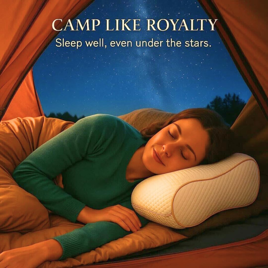 Royal Therapy Travel Memory Foam Pillow 2-Pack, Neck Pillow Bamboo Adjustable Side Sleeper Pillow