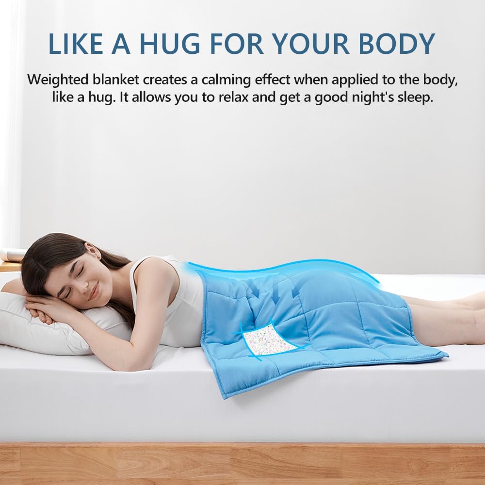 L'AGRATY Weighted Lap Blanket 5lb: Small Weighted Blankets for Adults Portable Travel - Cooling Pad Blanket for Relaxation Sleeping - Cozy Lap Washable All-Season(29" x 24")