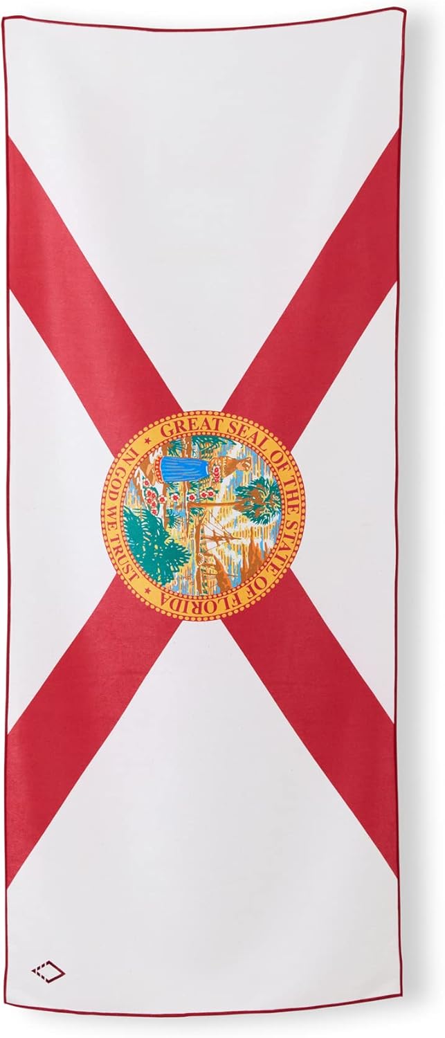 Nomadix Original Towel - Perfect for Beach, Pool, Travel, Camping, Yoga - Made with Recycled Materials - Super Absorbent - Sand Resistant - Florida State Flag - 72.5x30