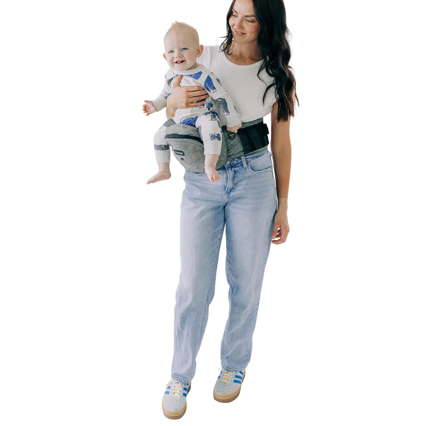 Tushbaby Ergonomic Hip Seat Carrier- for Babies and Toddlers 0-3yrs, Safety Approved, Structured Support, Convenient Pockets, Feeding Aid, Durable YKK Zippers, Foam-Free Build, (Grey)