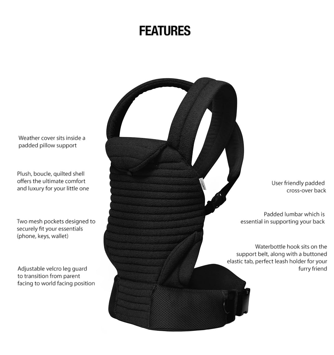 Bumpsuit Baby Carrier for Men Women Newborn to Toddler (7-45 lbs), Ergonomic Face-in & Face-Out Quilted Shell Baby Wearing Carrier with Pockets and Padded Cross Over Back Straps