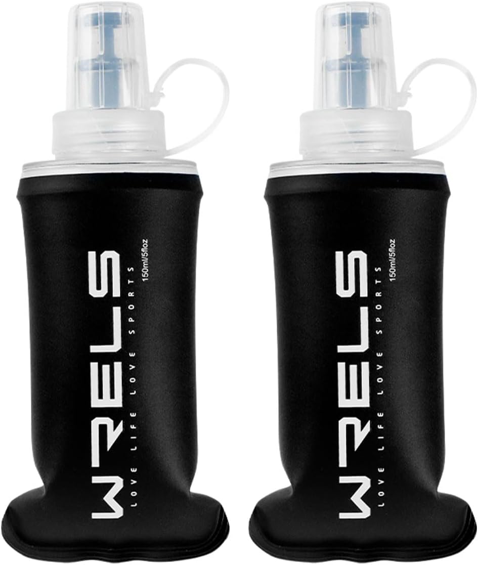 Folding Soft Flask Portable Collapsible Running Lightweight Water Bottle for Outdoor Sports,Travel with Mouthpeice Cover