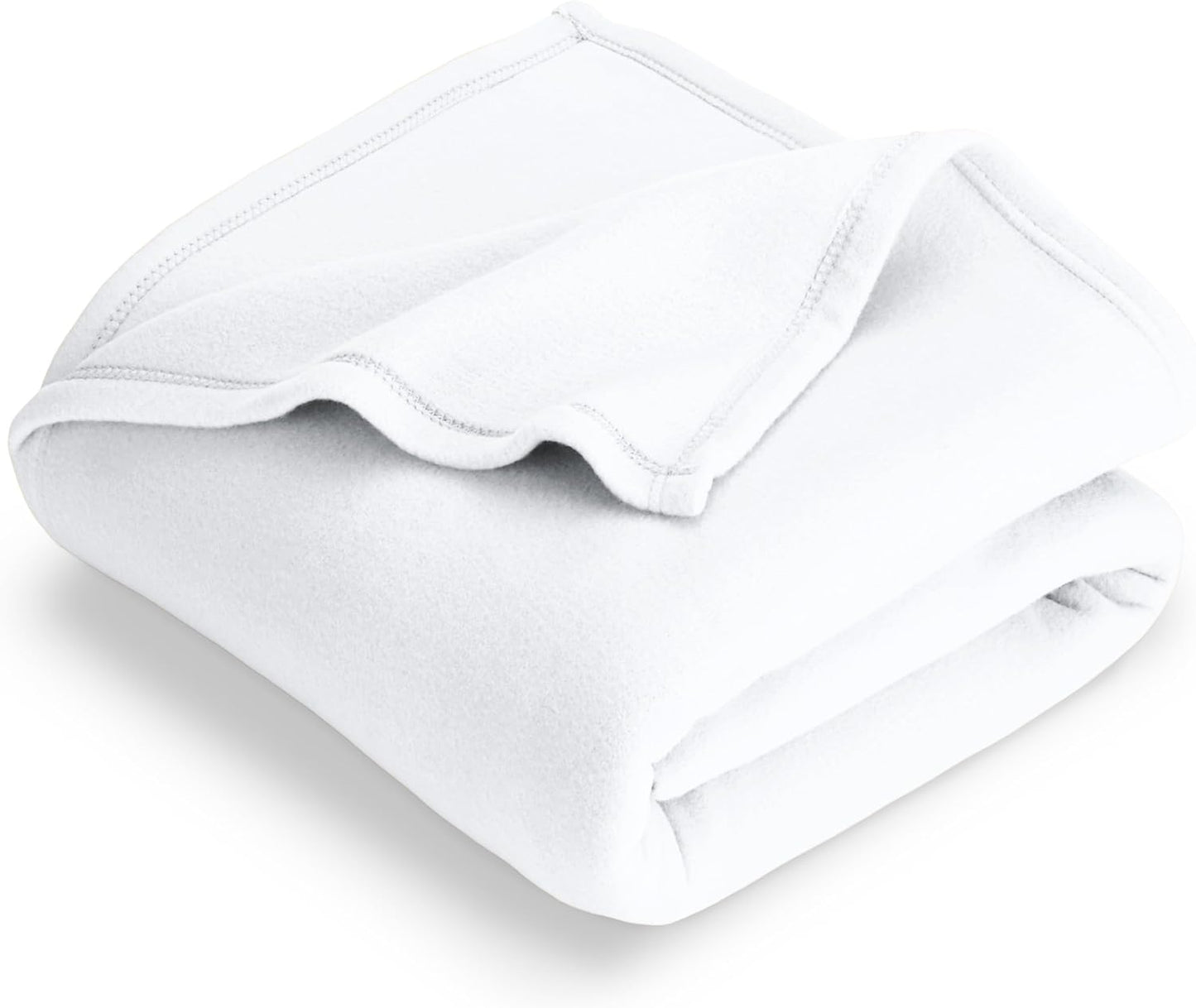 Bare Home Polar Fleece Blanket - White - Warm & Cozy - Premium Fleece - Throw for Bed, Sofa, Camping, Travel and Cold Nights - Lightweight Blanket (Twin/Twin XL, White)