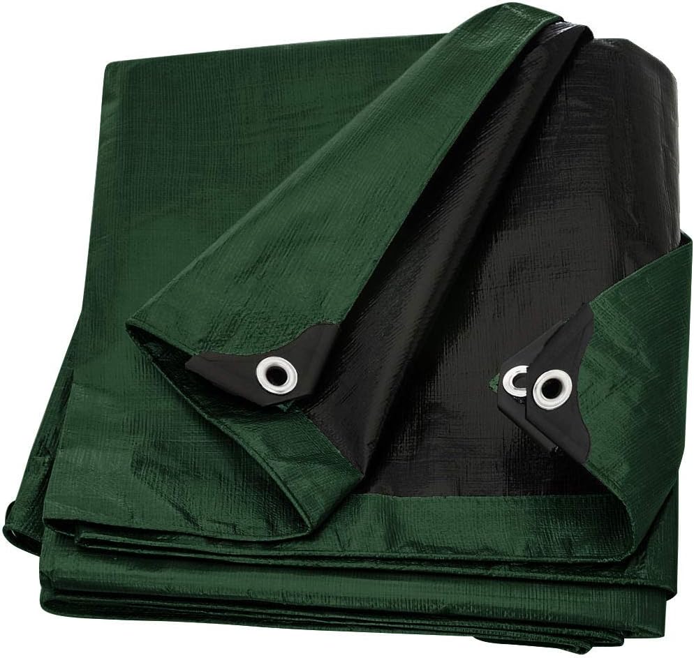 Large Waterproof Tarp - Heavy Duty 10 Mil Thick Poly Tarpaulin Ideal for Canopy Tents, Boats, RV or Pool Covers - Multipurpose Protective Tarps with Grommets for Indoor and Outdoor Use | 10' x 10'