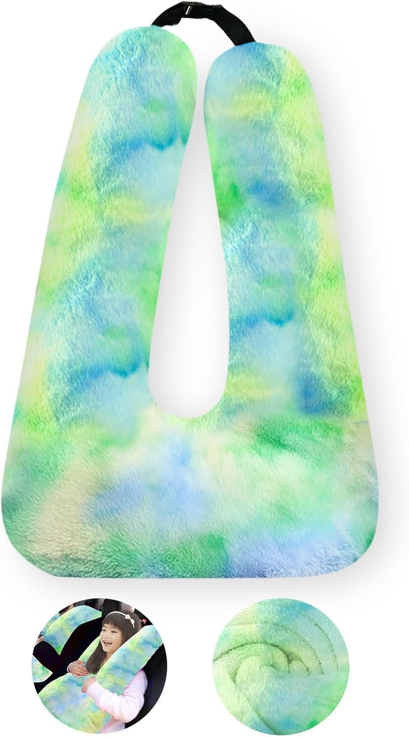 Travel Pillow, Travel Pillow for Kids, Sleeper Hold Pillow Travel, Removable U-Shaped Pillow for Adults and Children to Support Head and Body in The Back Seat of Long Car Trips (DCGreen)