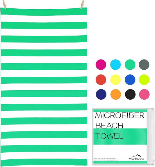 Your Choice Microfiber Quick Dry Sand-Free Beach Towel for Adults & Kids (67x35 Inch, 60x30 Inch) - Oversized, Compact, Lightweight, Absorben