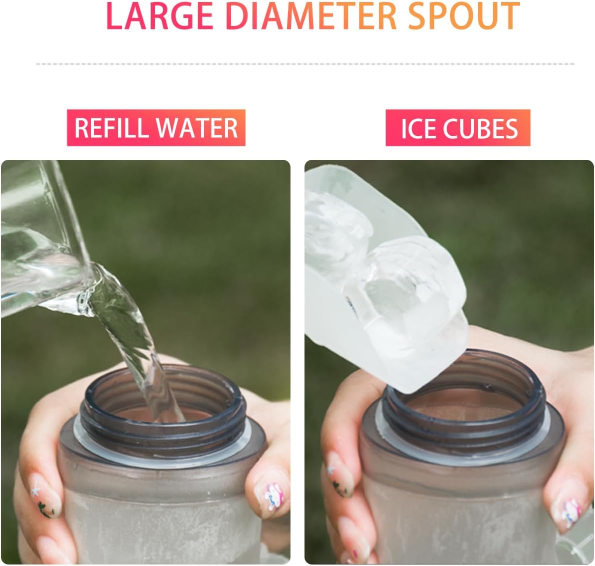 Soft Flasks Soft Running Water Flask Collapsible Soft Water Bottles Small BPA-Free for Sports Hiking Hydration Pack 500 ml/17oz，300 ml/10oz（500ml,blue）