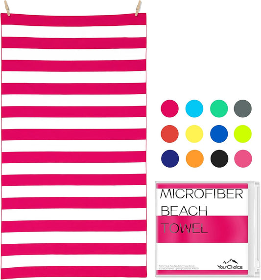Your Choice Microfiber Quick Dry Sand-Free Beach Towel for Adults & Kids (67x35 Inch, 60x30 Inch) - Oversized, Compact, Lightweight, Absorben