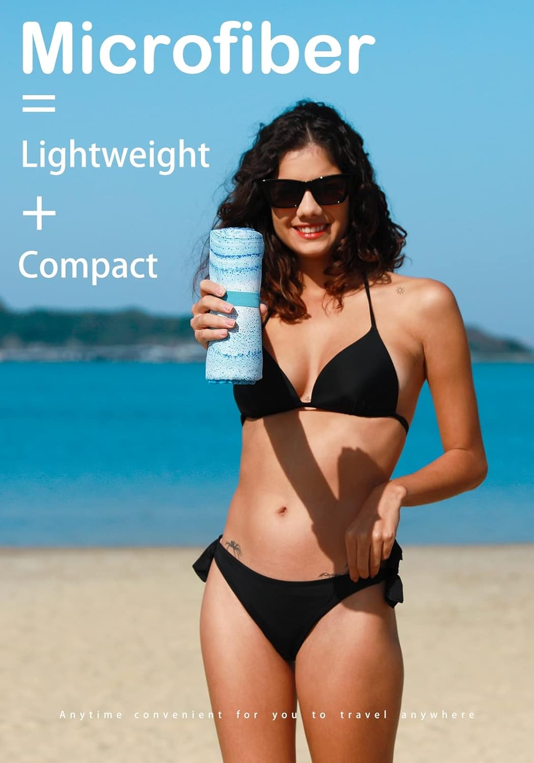 Microfiber Lightweight Beach Towel Sand Free Quick Dry Absorbent Thin Compact Towels for Swimming Pool Camping Beach Accessories Large Easy Pack Travel Things for Vacation Essentials Gift Adult