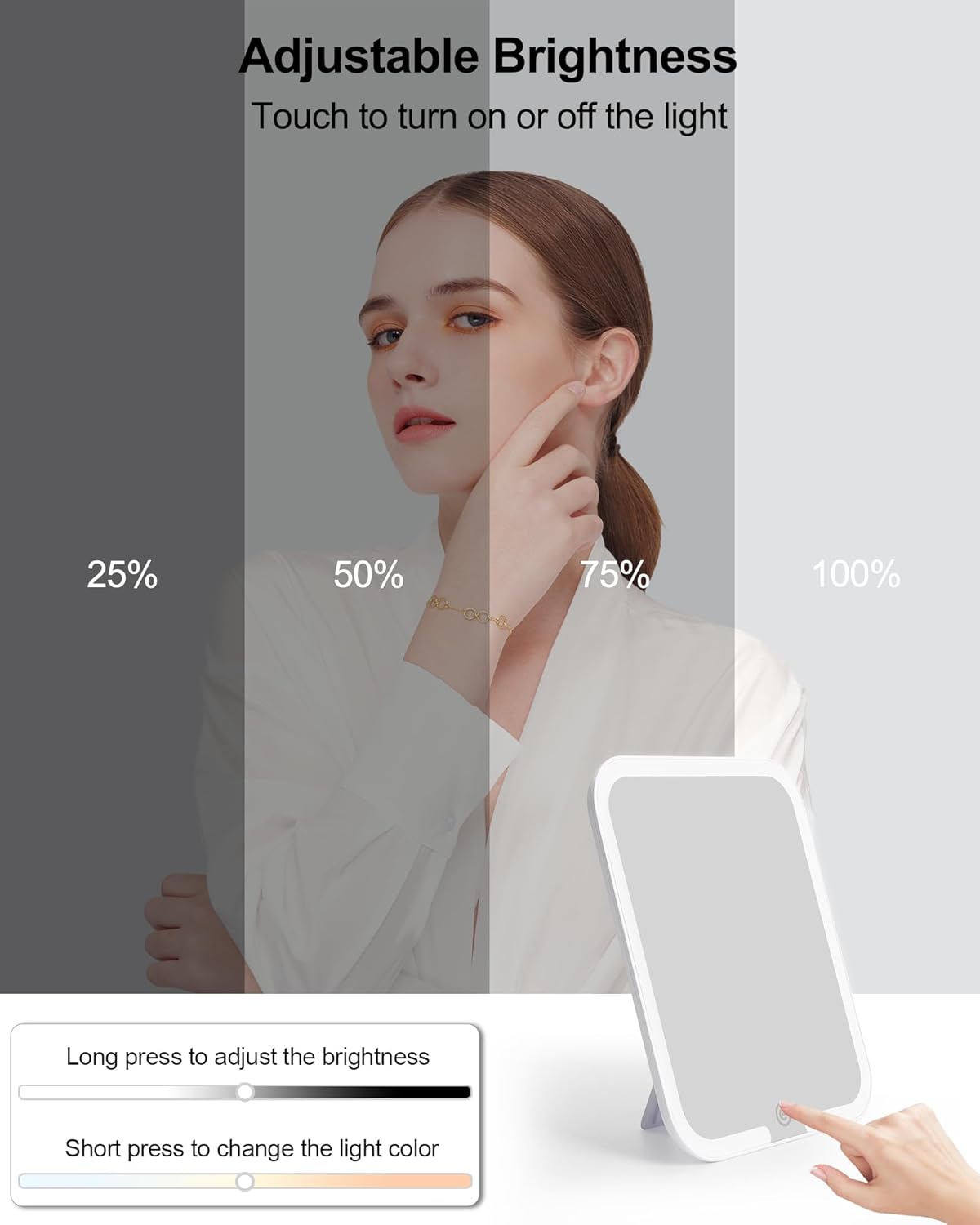 Chomeiu Makeup Bag with LED Mirror, Travel Makeup Case for Women and Makeup Artists Cosmetic Organizer Large Make Up Bags with Light Up Mirror, 3 Color Lights, Adjustable Dividers, Crocodile Pattern