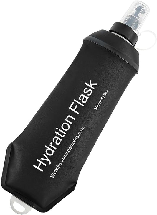 AXEN Soft Flask TPU Foldable Running Hydration Flask, Soft Collapsible Water Bottle for Hydration Pack Cycling Marathon Running Hiking