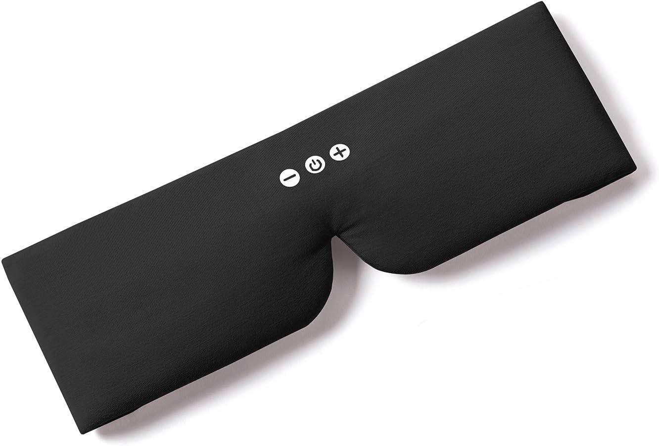 ALASKA BEAR Sleep Headphone Mask Bluetooth 5.2 HD Stereo Noise Reduction 3D Eye Mask for Sleeping Eye Contour Built-in Mask w/Thin Speakers Wireless Audio Sports Headgear(Black)