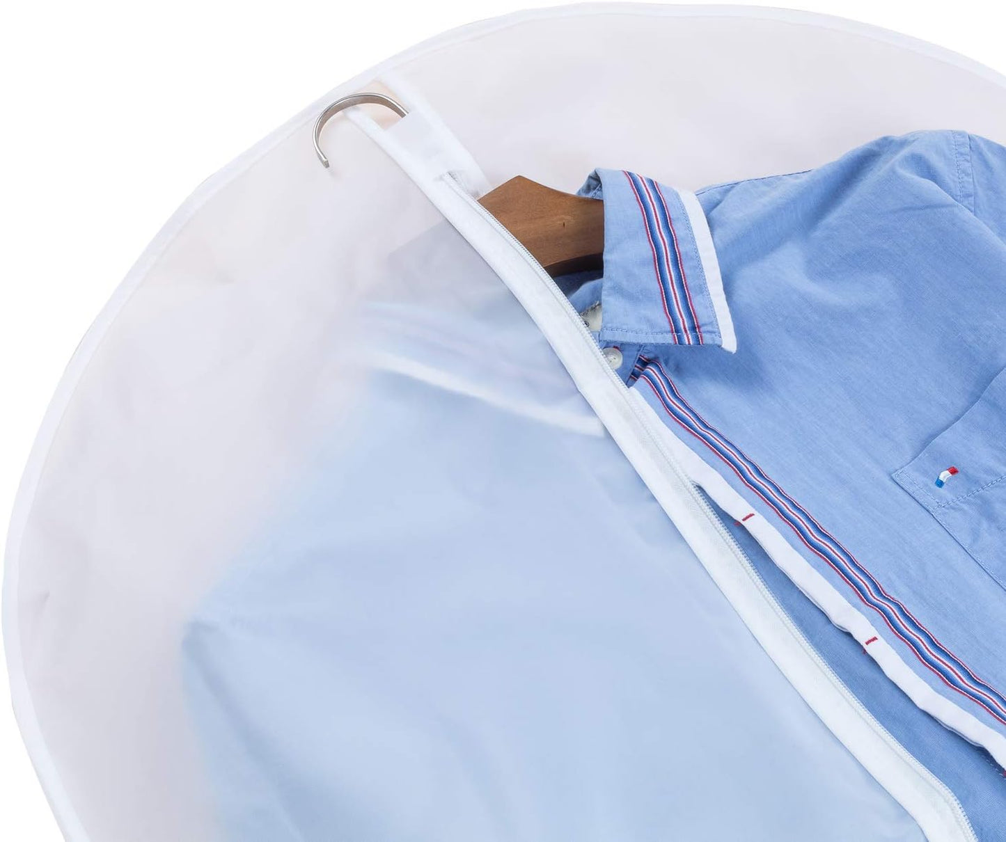 Clear Garment Bags Hanging Clothes Bags (Set of 12) for Closet Storage Plastic Bag with Zipper for Suit, Sweaters Travel Laundry Wardrobe Closet Garment Dust Cover Bags - 24'' x 48''/12 Pack