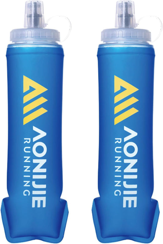 TRIWONDER Collapsible Flask Soft Folding Water Bottles - Large Mouth for Easy Filling - BPA-Free Hydration Bottle Ideal for Running Hiking Cycling Climbing (02# 500ml - Pack of 2)