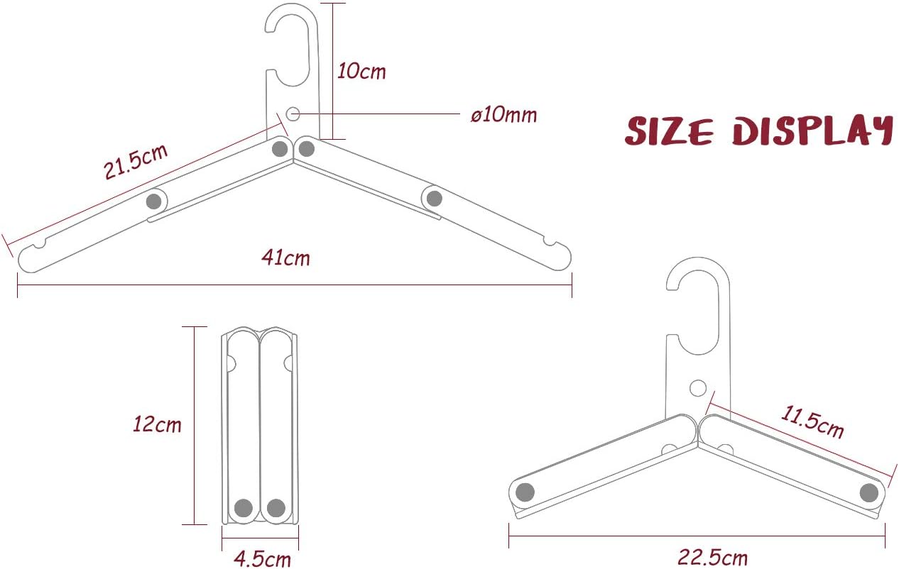 Hikeman Travel Hangers Metal Heavy Duty Folding Hangers for Wet Clothes Portable Space Saving Travel Accessories for Camping Cruise Hotel (3, Green)