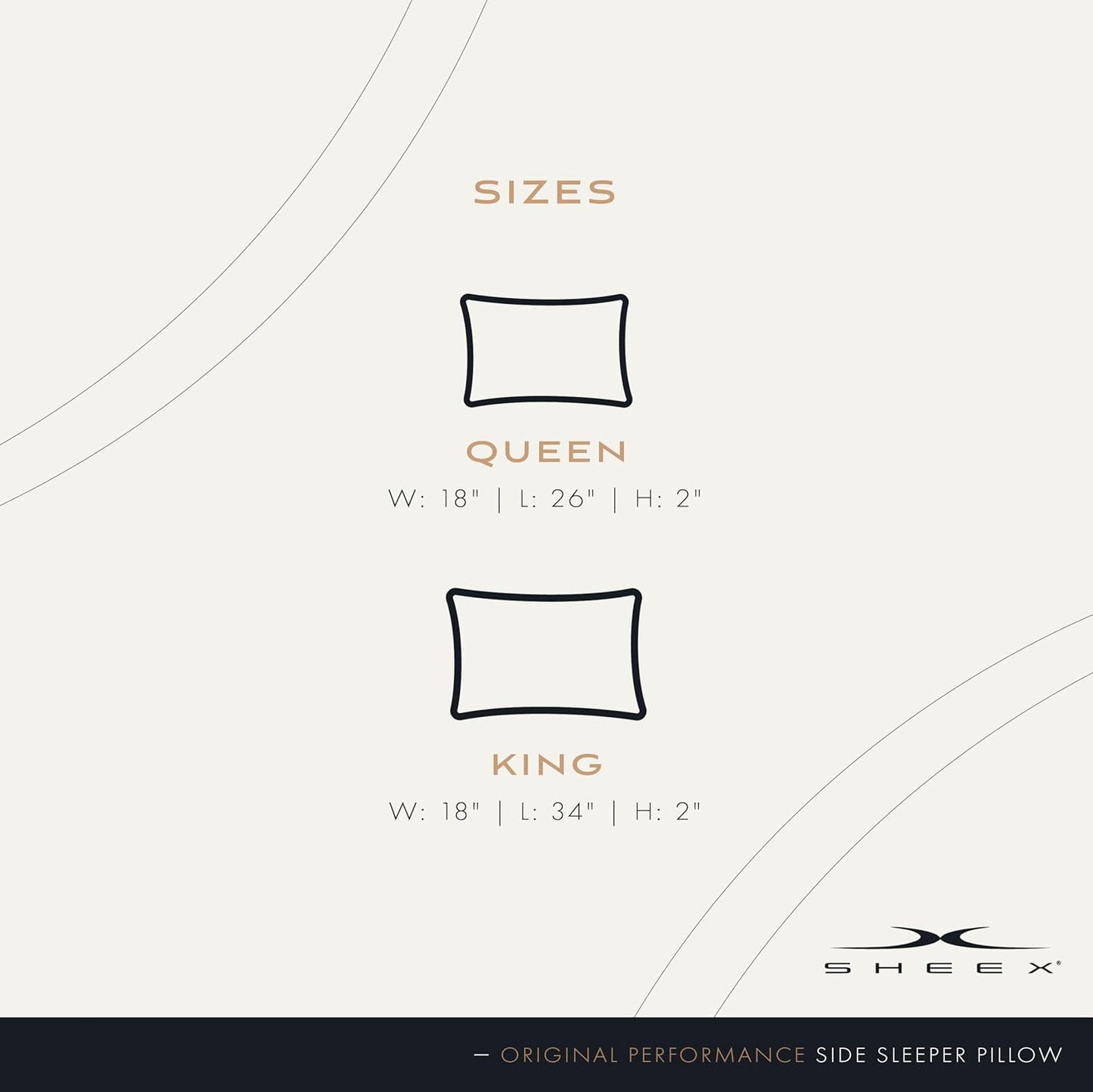 SHEEX Original Performance Down-Alternative Side Sleeper Pillow, Cooling Pillow with Support, King