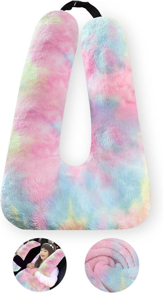 Travel Pillow, Travel Pillow for Kids, Sleeper Hold Pillow Travel, Removable U-Shaped Pillow for Adults and Children to Support Head and Body in The Back Seat of Long Car Trips (DCPink)