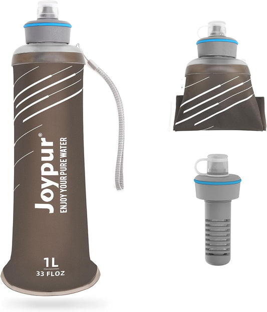 Water Filter Bottle Survival - 650/1000/2000ml Collapsible Water Bottle with NSF/FDA Certification with Filter Squeeze Water Filter Bottle Portable Water Filter Hiking Backpacking Camping