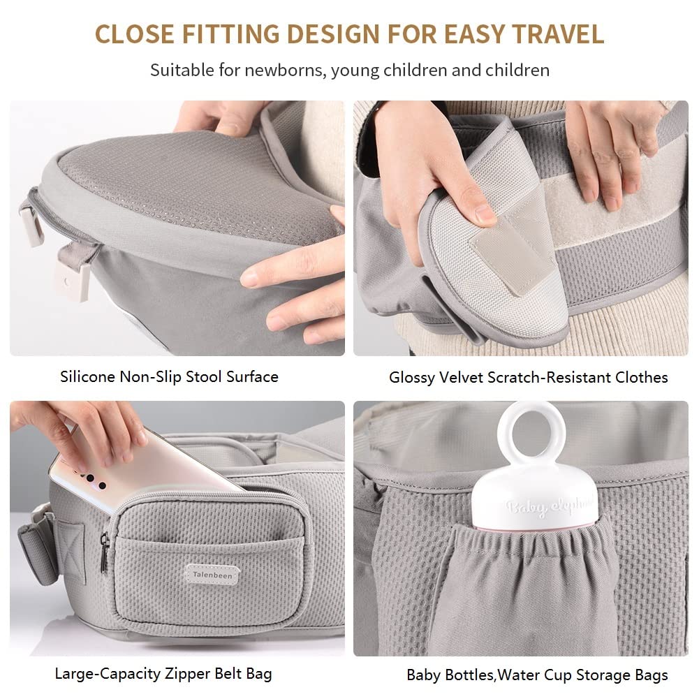 Baby Carrier 6-in-1 Newborn to Toddler, Baby Carrier with Hip Seat Lumbar Support 7-41 lbs, Baby Soft Carrier for All Seasons & Positions, Adjustable Size for Shopping Hiking Travelling