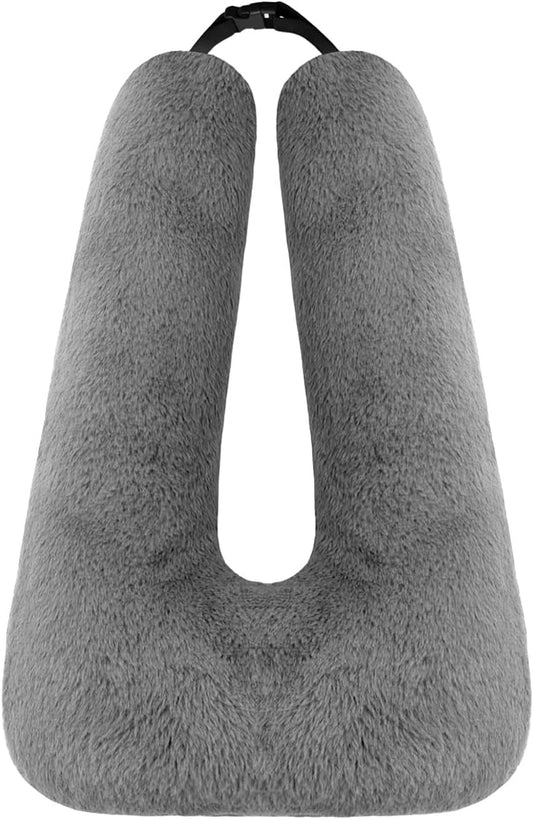 Travel Pillow, Car Pillow for Kids & Adults - Ergonomic Travel Pillows Sleeping Aid for Neck & Body Support, Car Travel Essentials Pillow on Road Trips-Gray