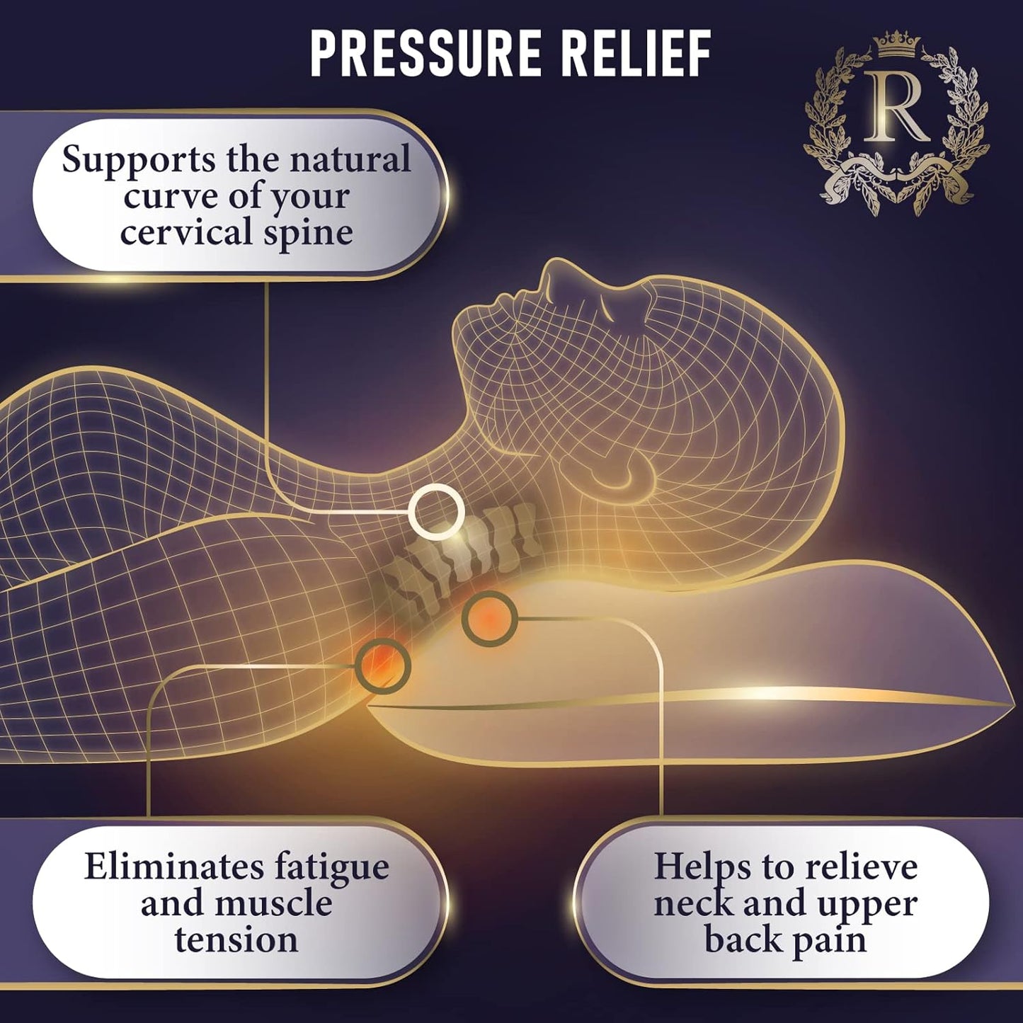 Royal Therapy King Size Pillows, Memory Foam Pillow - Shredded Foam, Hypoallergenic Bamboo-Derived Rayon Cover, CertiPUR-US Certified, Removable Cover, for All Sleep Positions, Neck Pain Relief