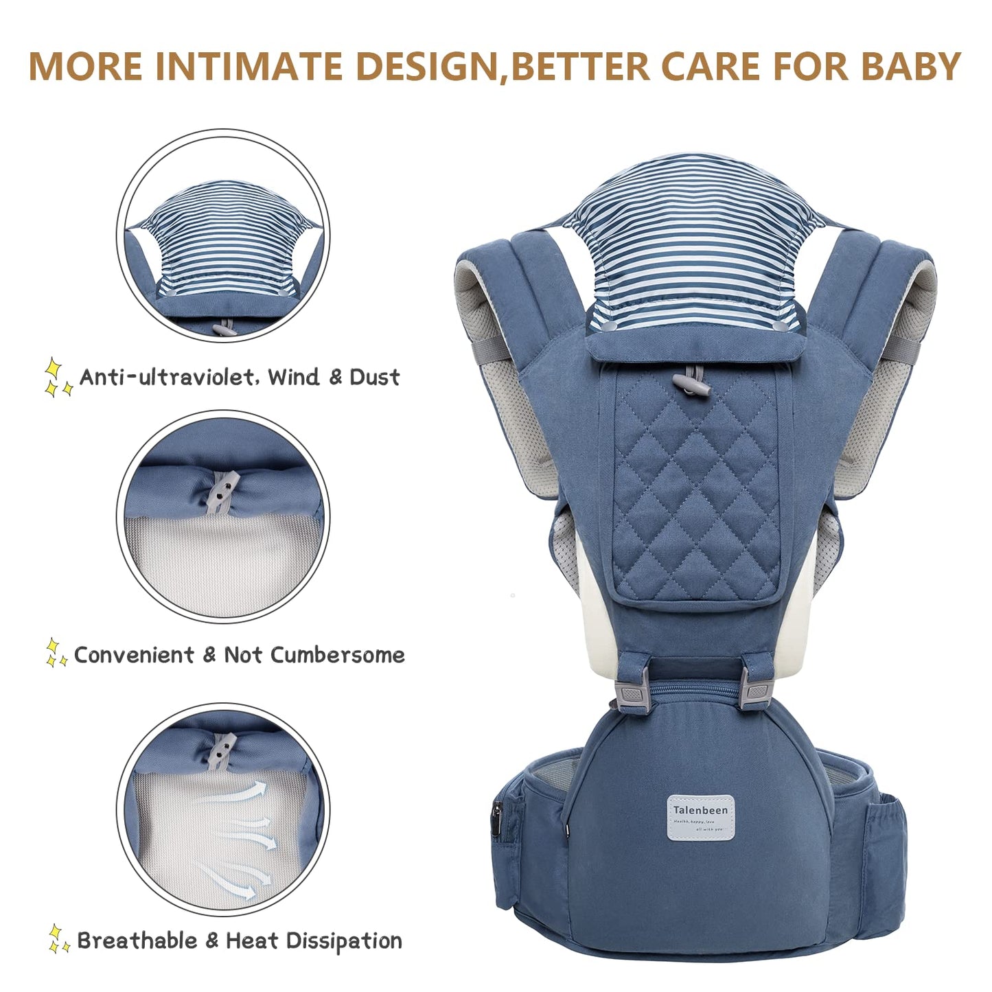 Baby Carrier 6-in-1 Newborn to Toddler, Baby Carrier with Hip Seat Lumbar Support 7-41 lbs, Baby Soft Carrier for All Seasons & Positions, Adjustable Size for Shopping Hiking Travelling