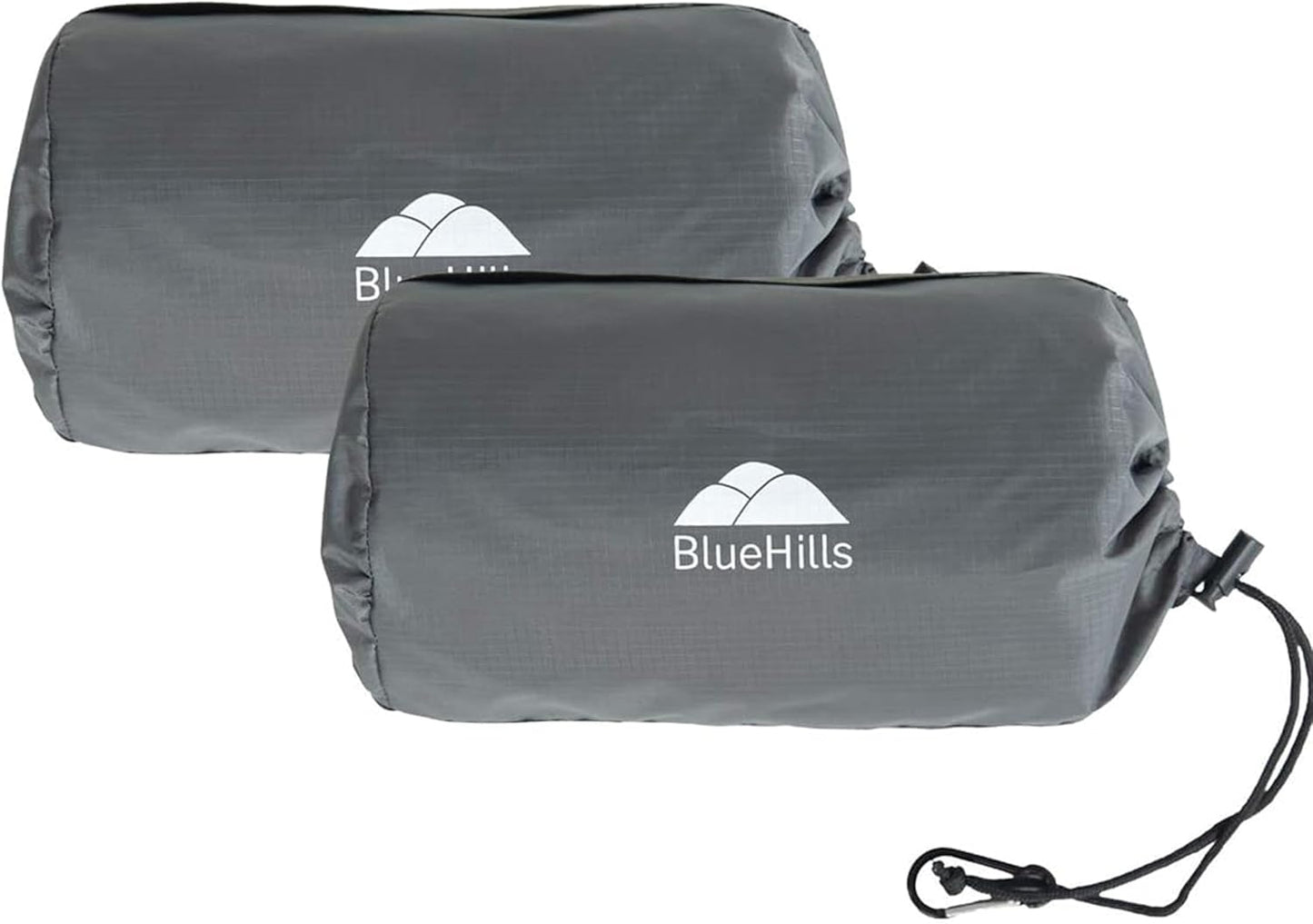 BlueHills Ultra Compact Travel Blanket 2 Pack Large Soft Cozy Portable Blanket Sheet with Carry Case and for Flight Airplane Car Layover Camping Hotel Grey C202-2PK-Gray